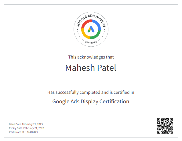 Adwords Display Advertising Certification