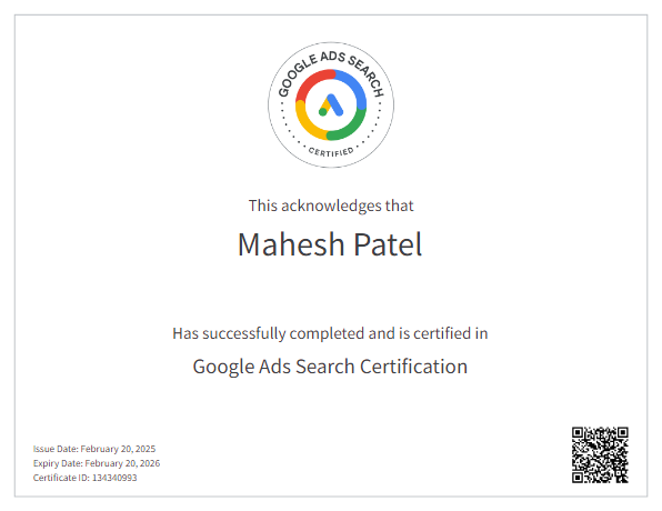 Adwords Search Advertising Certification