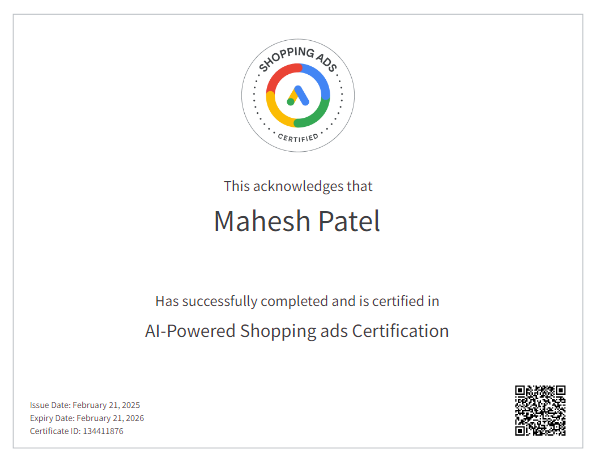 Adwords Shopping Certification