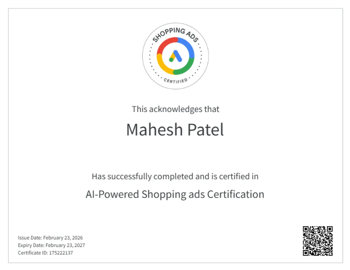 Adwords Shopping Ads Certification