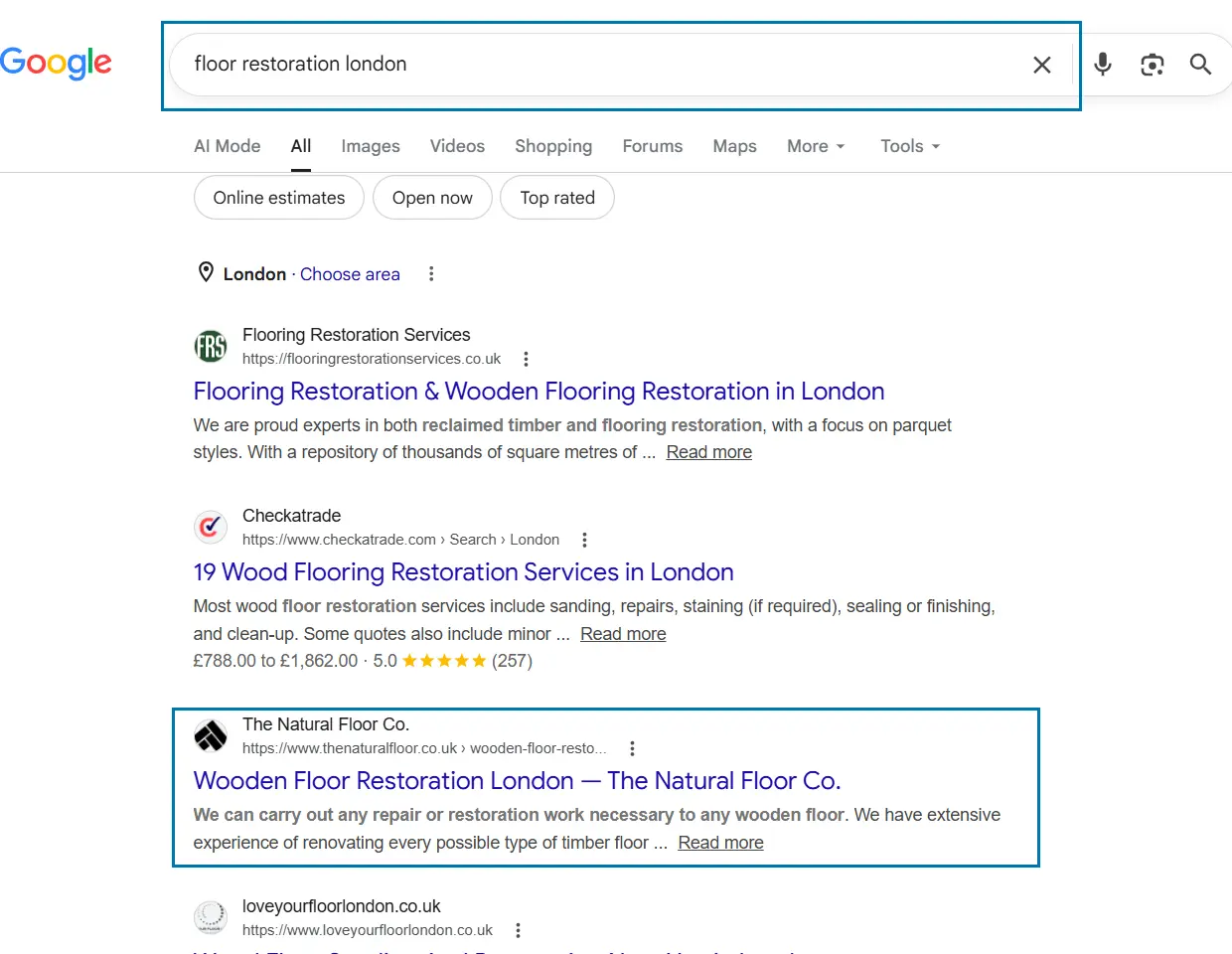 ranking order website